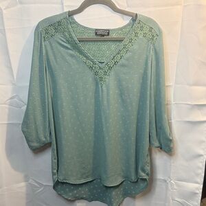 Papermoon Light Green Lace Detail Blouse size L